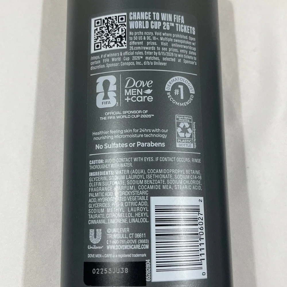 Dove Body Face Wash Men 18oz Moon Oasis FIFA World Cup 2026 Set of 2